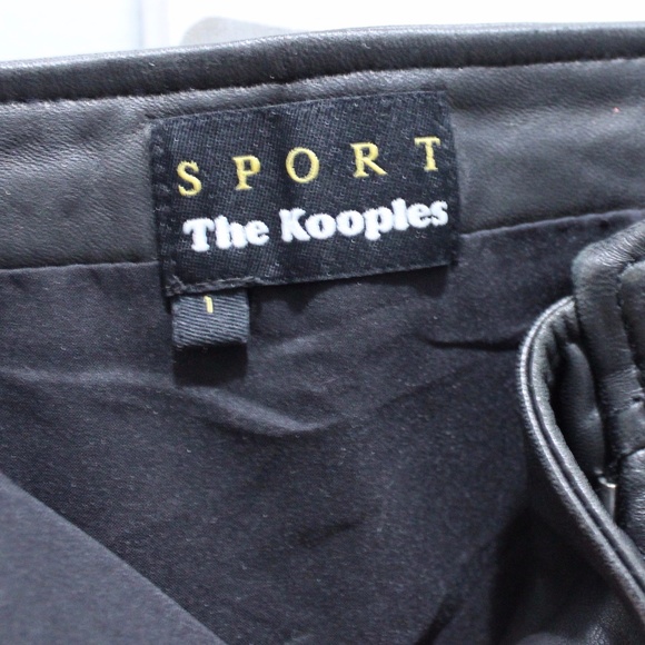 The Kooples Sport Black Leather Asymmetrical Zipper Mini Skirt Size 1 / Small - Picture 3 of 7